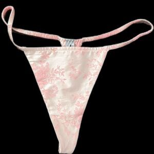 Victoria's Secret Vintage Sexy Satin Thong panty Pink Large